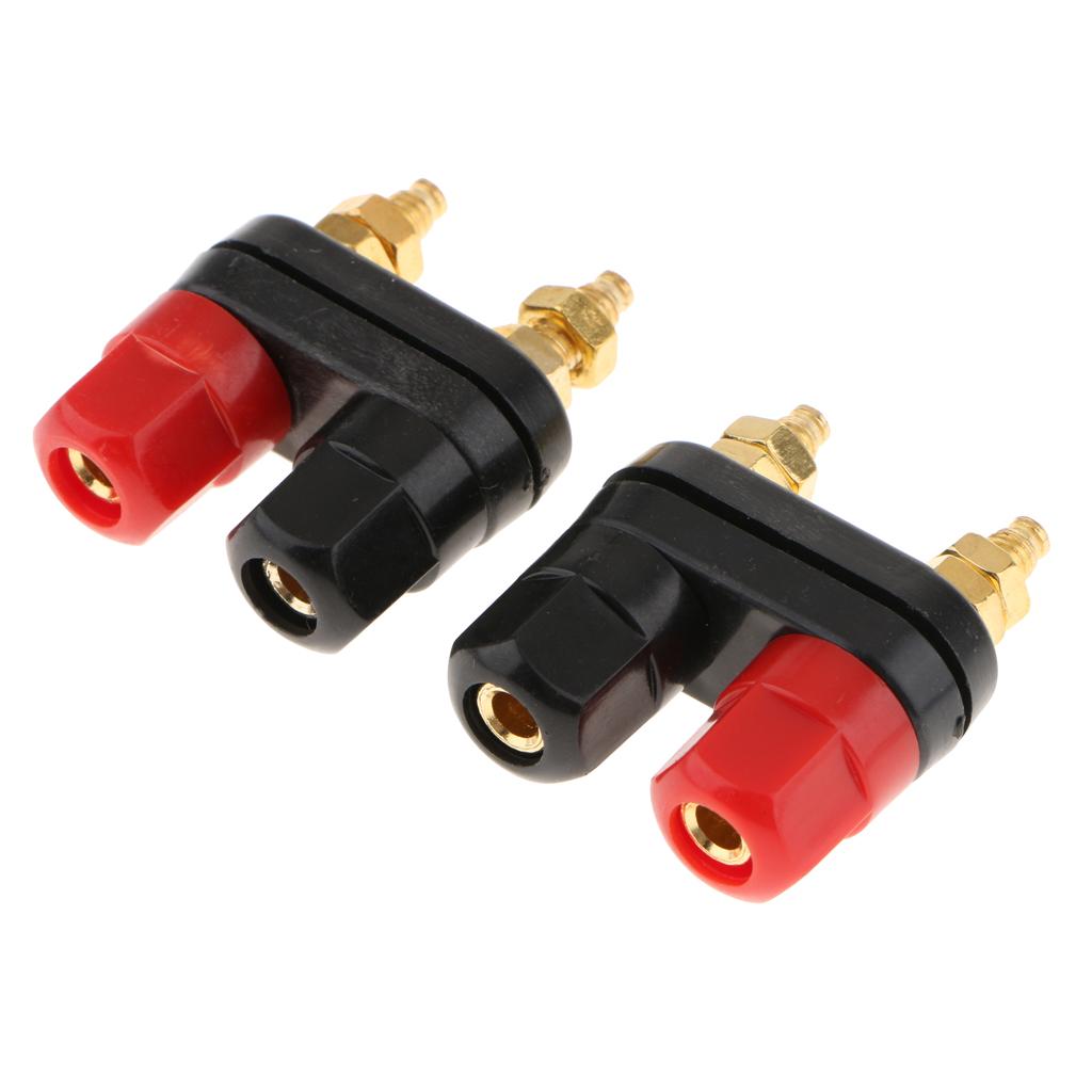 2pcs Dual 4mm Banana Plug Jack Socket Binding Post For Speaker Amplifier Terminal