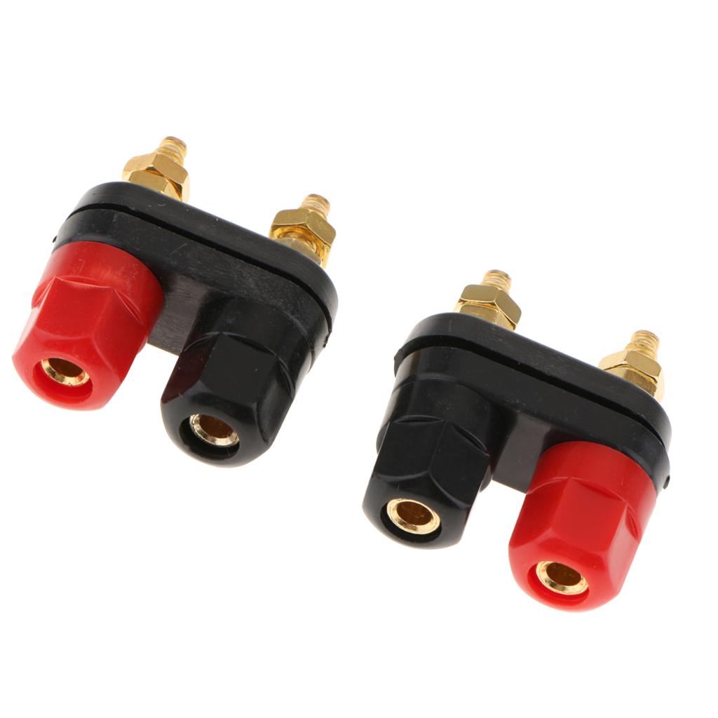 2pcs Dual 4mm Banana Plug Jack Socket Binding Post For Speaker Amplifier Terminal