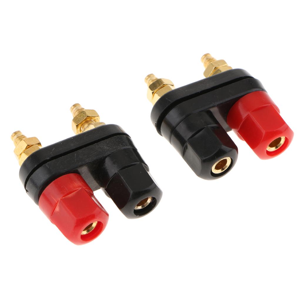 2pcs Dual 4mm Banana Plug Jack Socket Binding Post For Speaker Amplifier Terminal