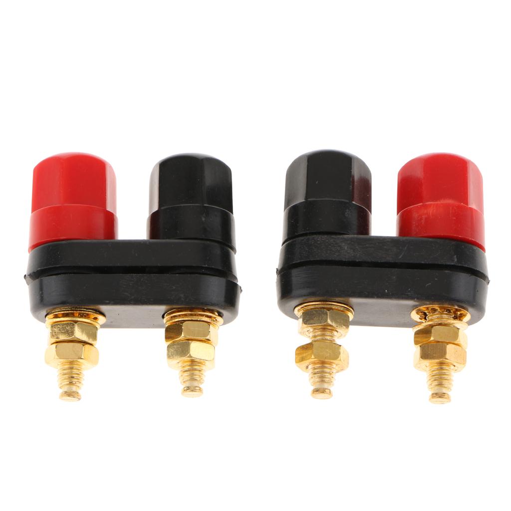 2pcs Dual 4mm Banana Plug Jack Socket Binding Post For Speaker Amplifier Terminal