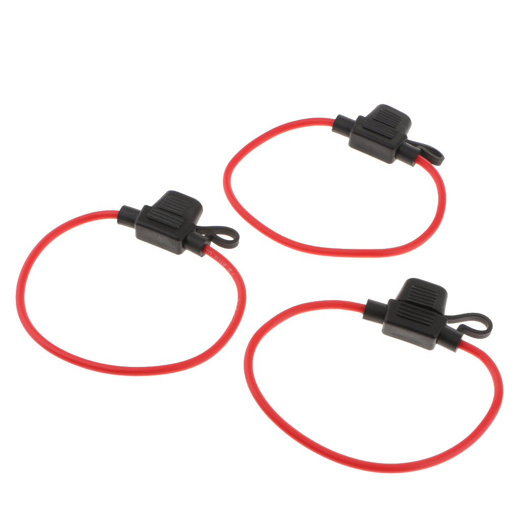 3 Pieces Car Automotive Waterproof Blade Fuse Holder Harness Block 14AWG