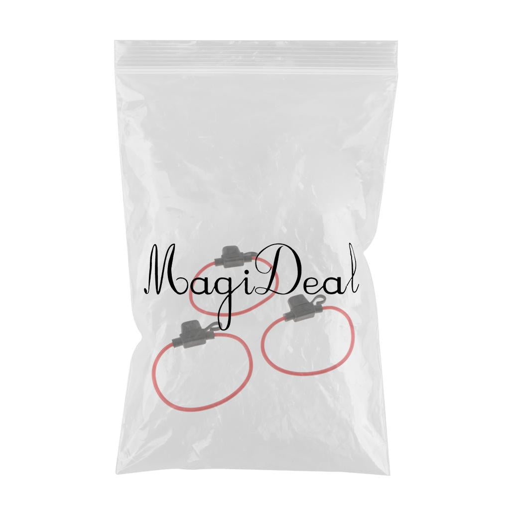 3 Pieces Car Automotive Waterproof Blade Fuse Holder Harness Block 14AWG