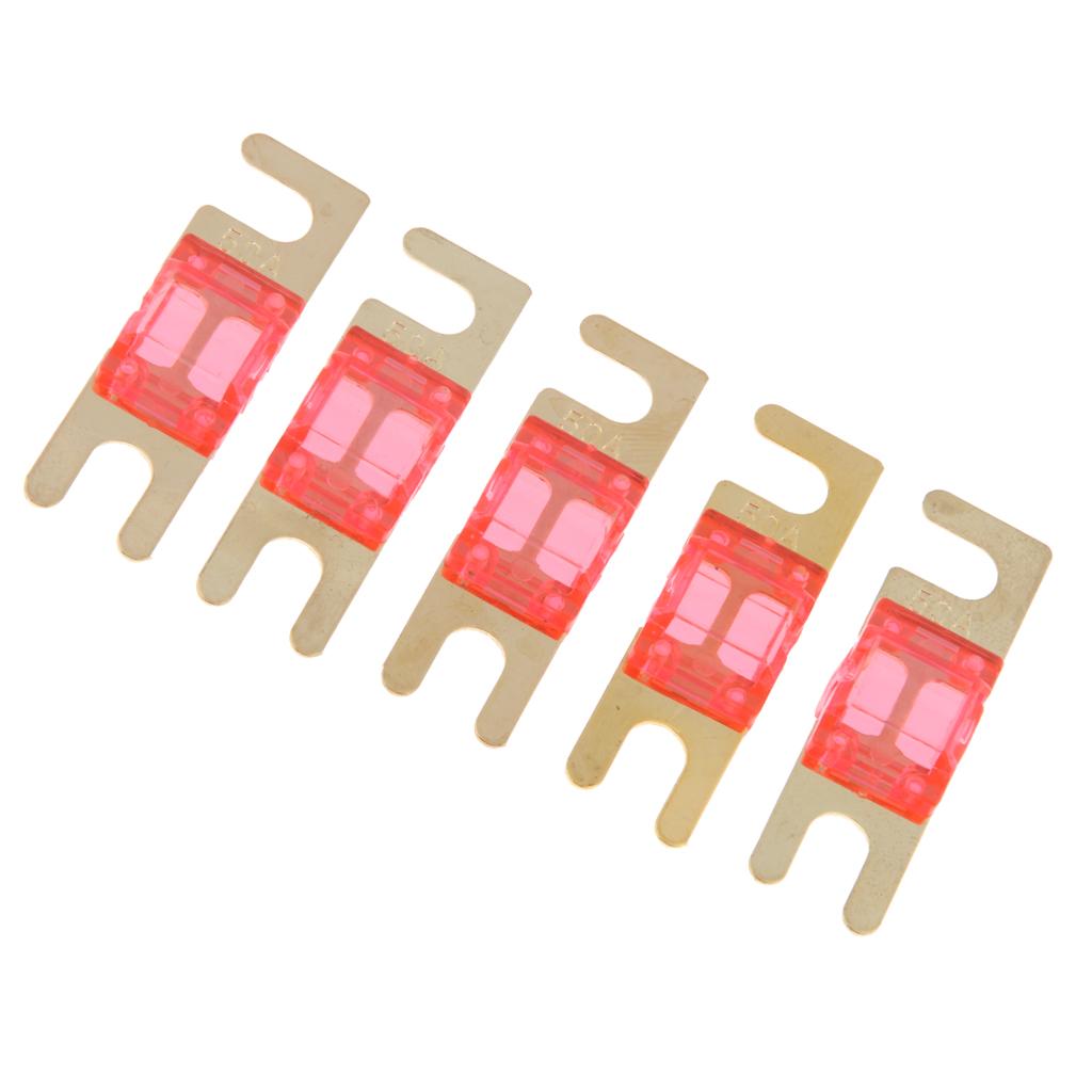 5Pcs Mini Small Car Truck Fuse Kit Auto Blade Fuse Plug In Fork Fuse 50A