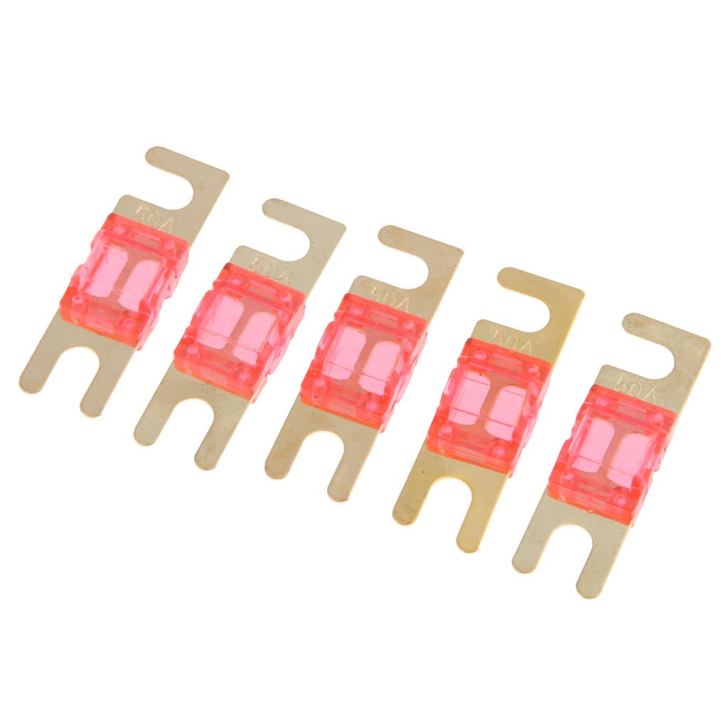 5Pcs Mini Small Car Truck Fuse Kit Auto Blade Fuse Plug In Fork Fuse 50A