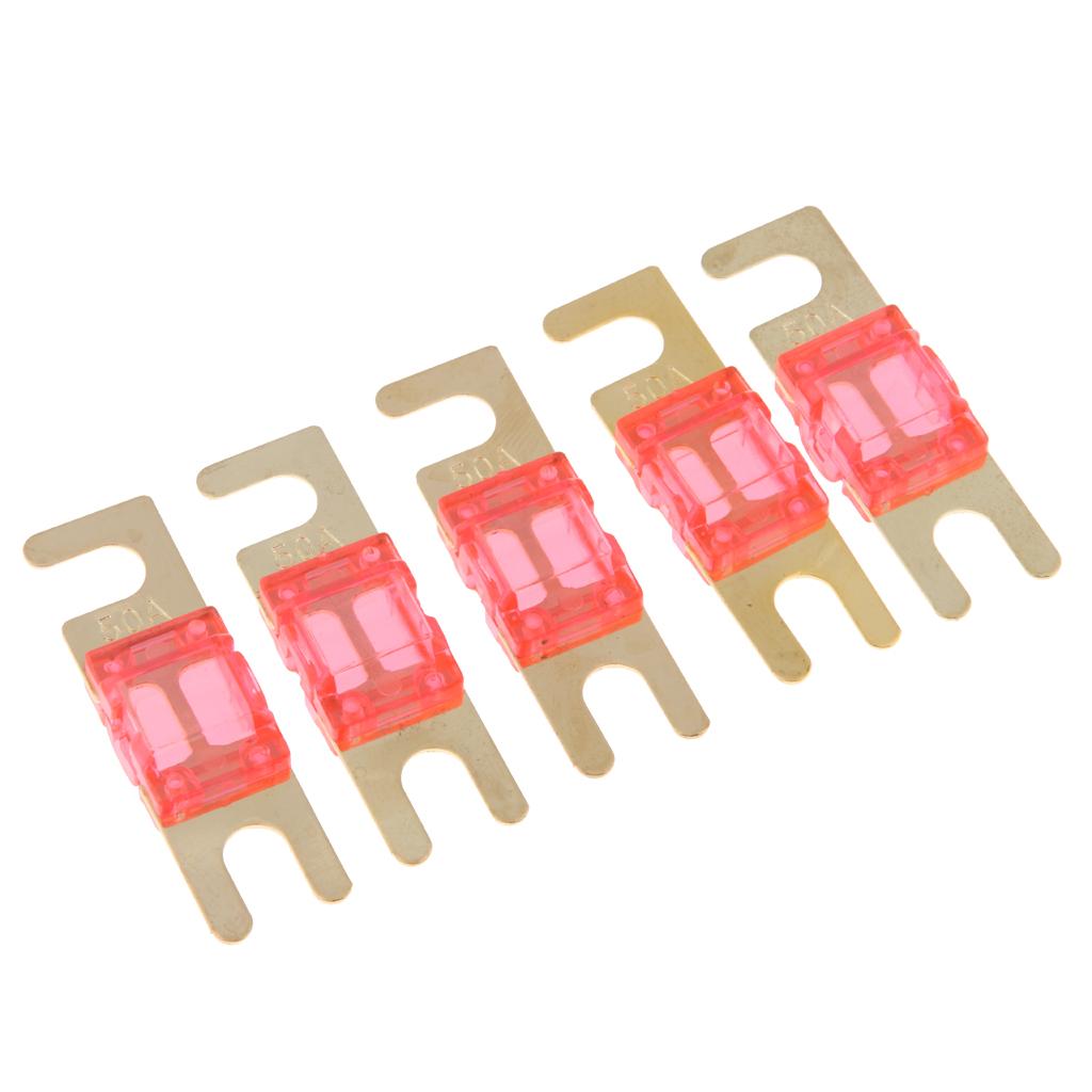 5Pcs Mini Small Car Truck Fuse Kit Auto Blade Fuse Plug In Fork Fuse 50A