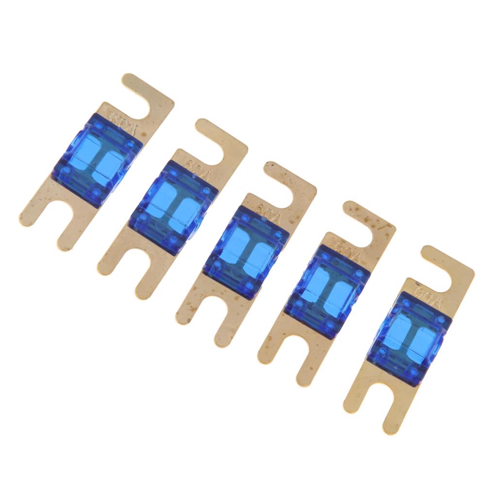5Pcs Mini Small Car Truck Fuse Kit Auto Blade Fuse Plug In Fork Fuse 60A
