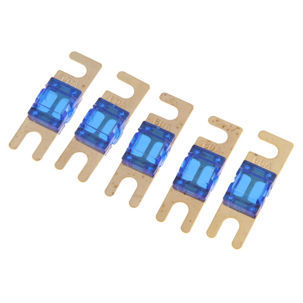 5Pcs Mini Small Car Truck Fuse Kit Auto Blade Fuse Plug In Fork Fuse 60A