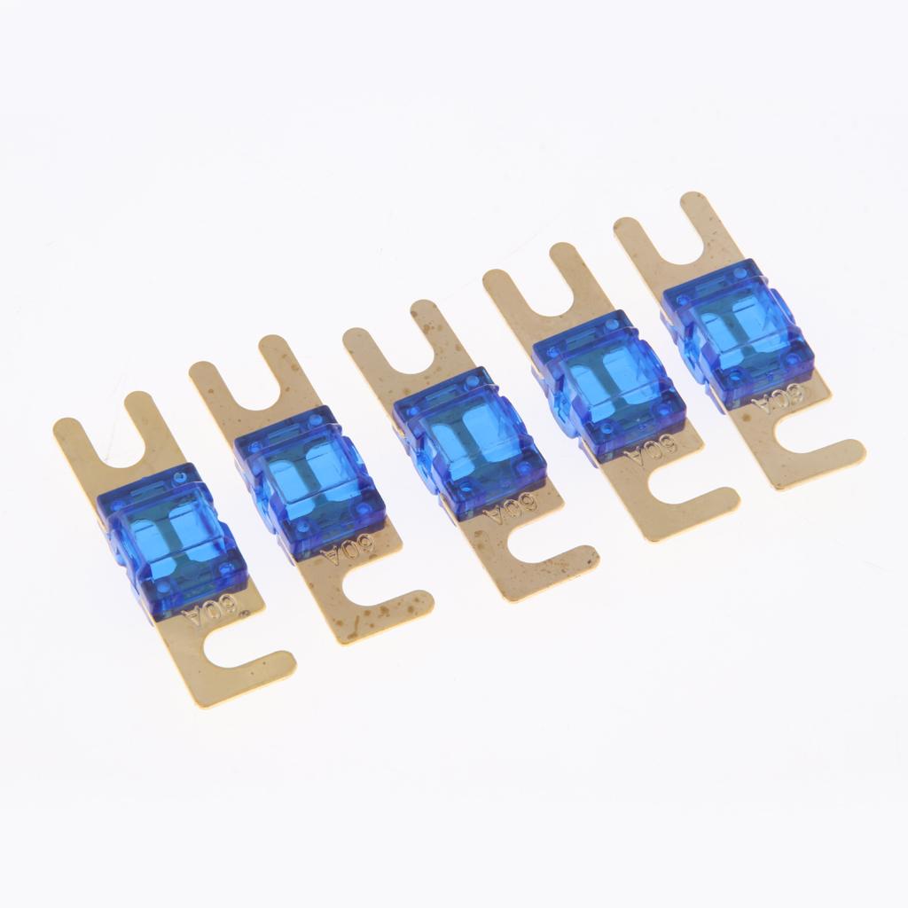 5Pcs Mini Small Car Truck Fuse Kit Auto Blade Fuse Plug In Fork Fuse 60A