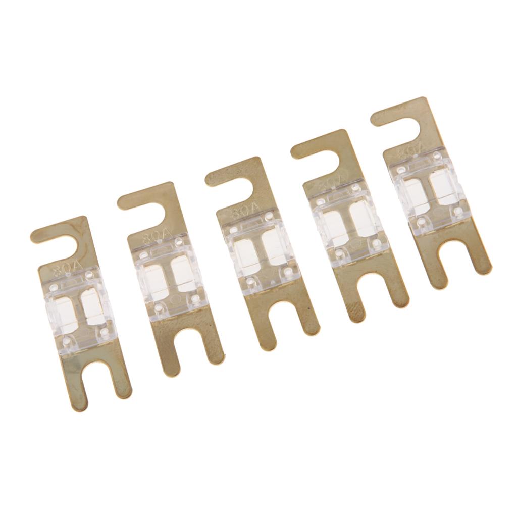 5Pcs Mini Small Car Truck Fuse Kit Auto Blade Fuse Plug In Fork Fuse 80A