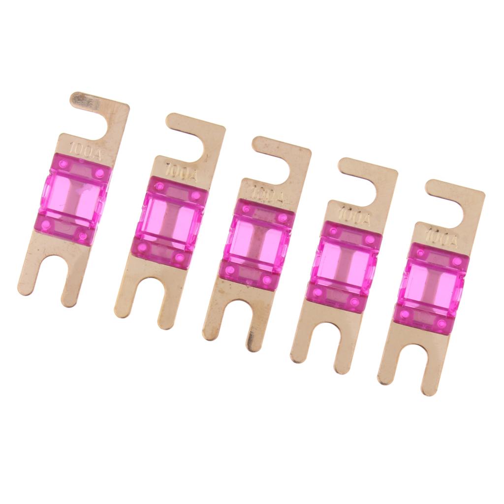 5Pcs Mini Small Car Truck Fuse Kit Auto Blade Fuse Plug In Fork Fuse 100A