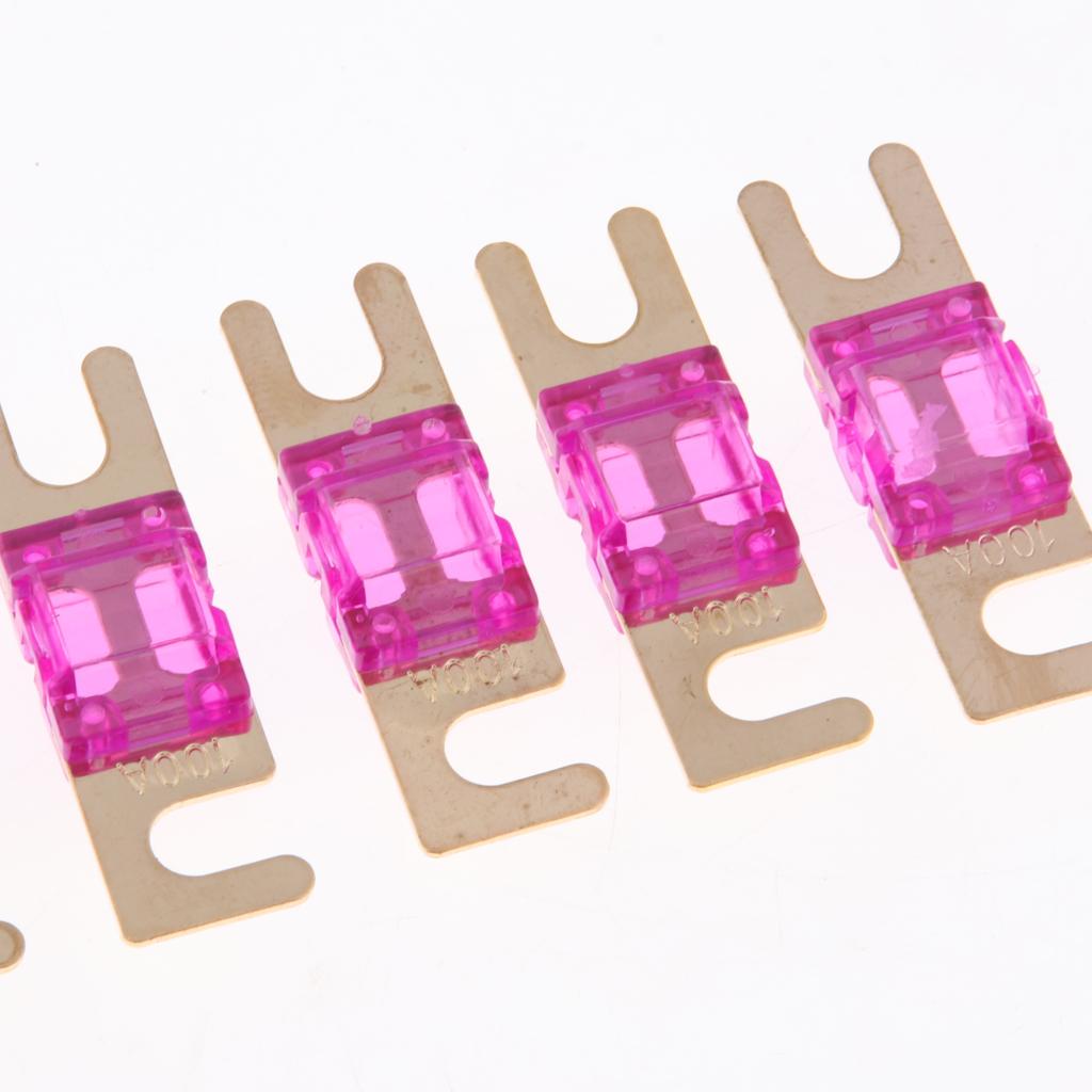 5Pcs Mini Small Car Truck Fuse Kit Auto Blade Fuse Plug In Fork Fuse 100A