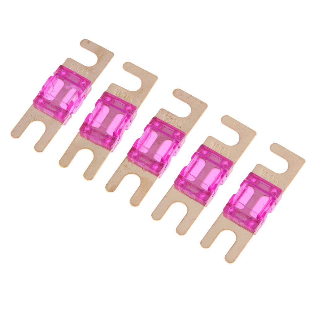 5Pcs Mini Small Car Truck Fuse Kit Auto Blade Fuse Plug In Fork Fuse 100A