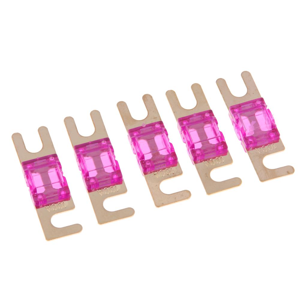 5Pcs Mini Small Car Truck Fuse Kit Auto Blade Fuse Plug In Fork Fuse 100A