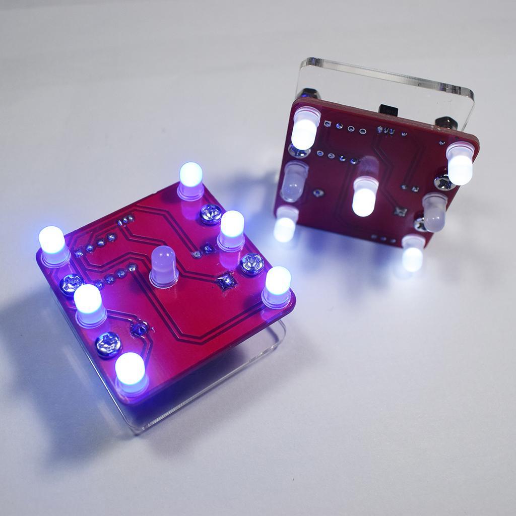 DIY Swing Shaking LED Dice Kits Module with Small Vibration Motor 6V Red