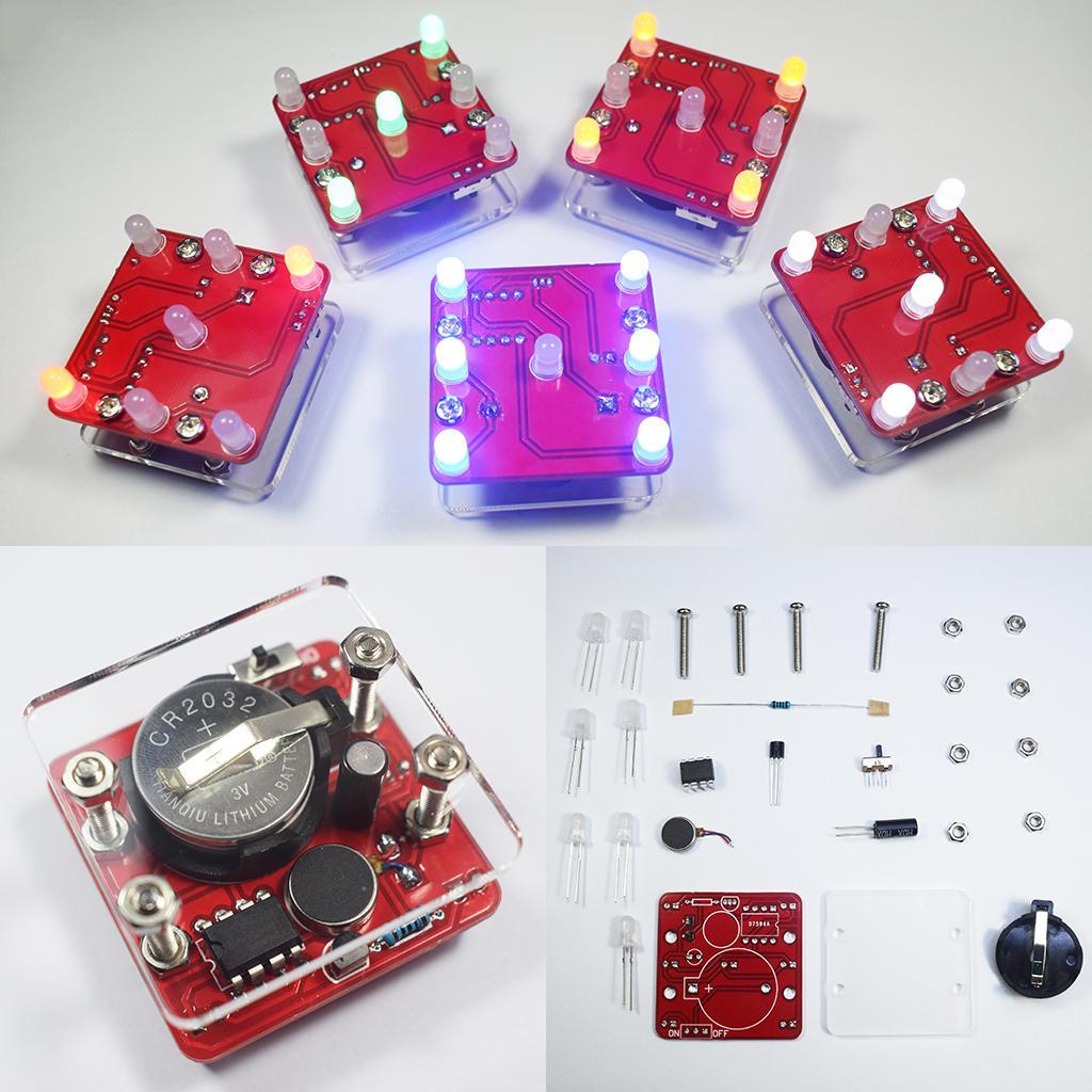 DIY Swing Shaking LED Dice Kits Module with Small Vibration Motor 6V Red