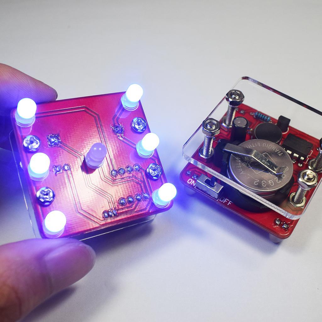 DIY Swing Shaking LED Dice Kits Module with Small Vibration Motor 6V Red