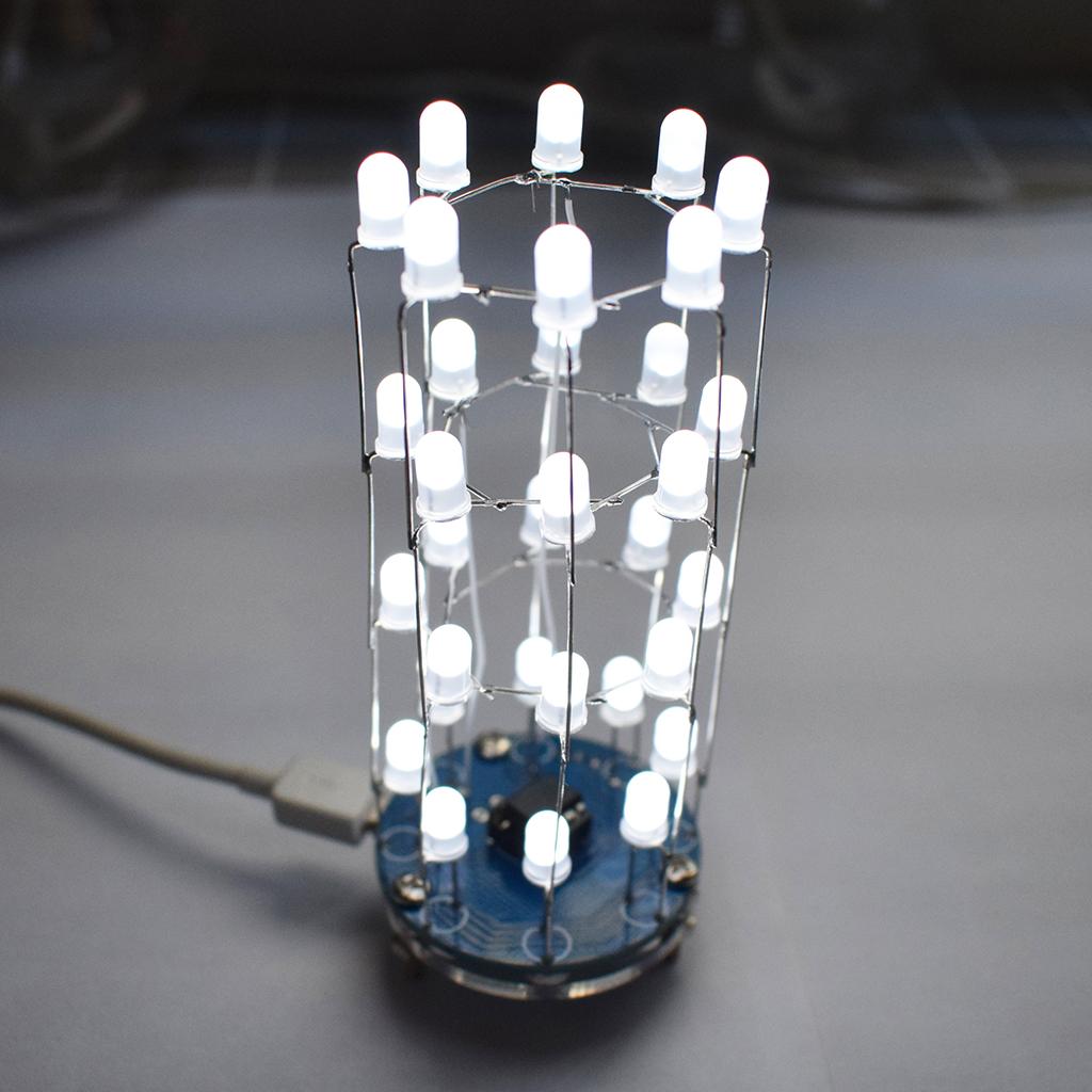 DIY Christmas Star Flashing Dimensional Round LED Cylinder Kit