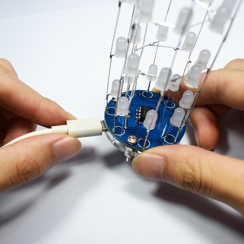 DIY Christmas Star Flashing Dimensional Round LED Cylinder Kit