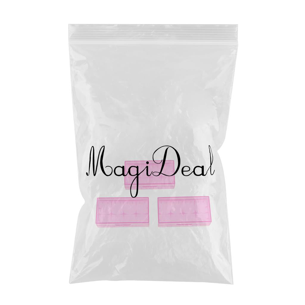 3 Pcs Battery Storage Box Hard Plastic Battery Case Holder Organizer Pink