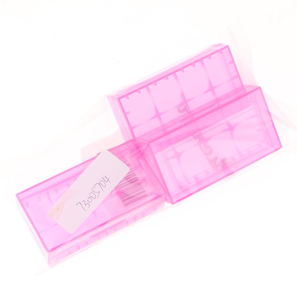 3 Pcs Battery Storage Box Hard Plastic Battery Case Holder Organizer Pink