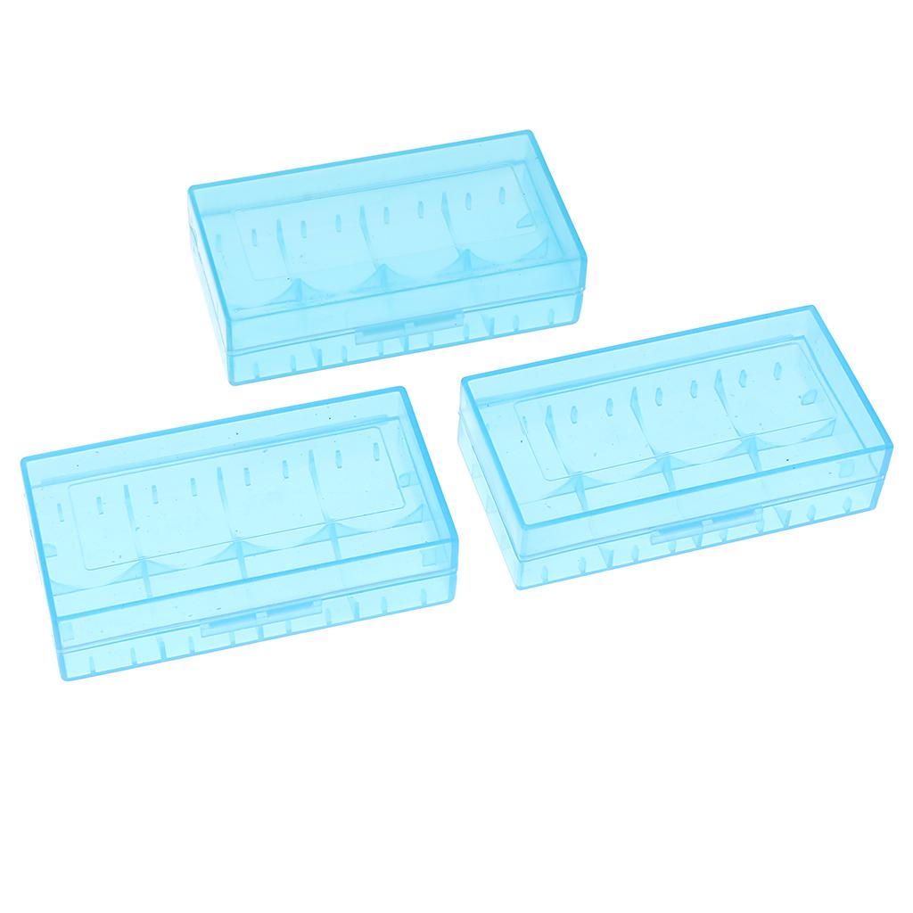 3 Pcs Battery Storage Box Hard Plastic Battery Case Holder Organizer Blue