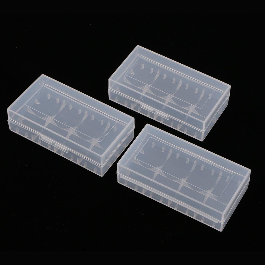 3 Pcs Battery Storage Box Hard Plastic Battery Case Holder Organizer White