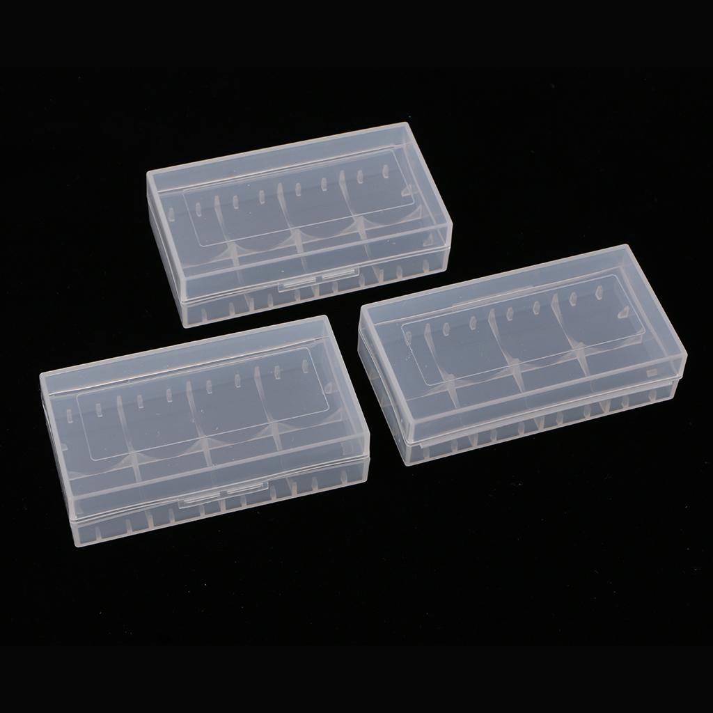 3 Pcs Battery Storage Box Hard Plastic Battery Case Holder Organizer White