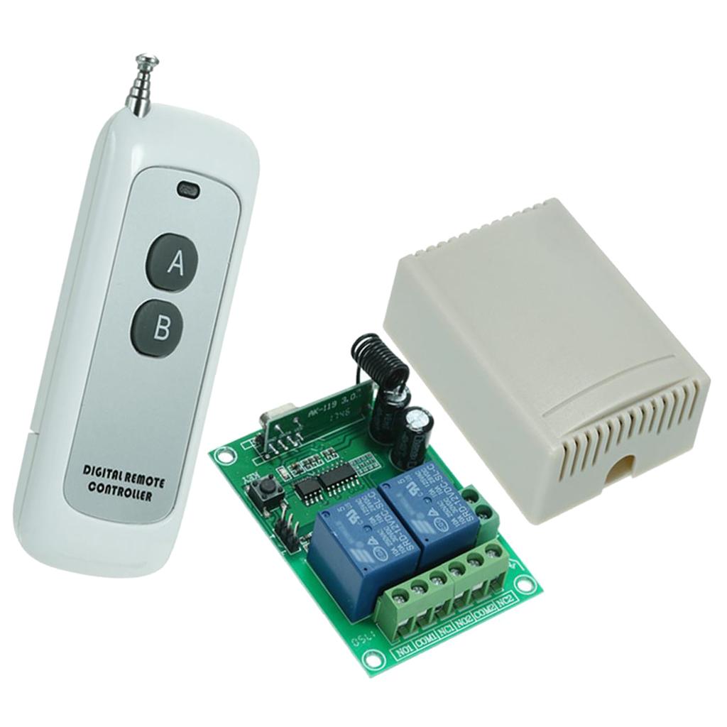 DC12V 2-Way Wireless Receiving Controller Relay Switch Receiver Module Size1