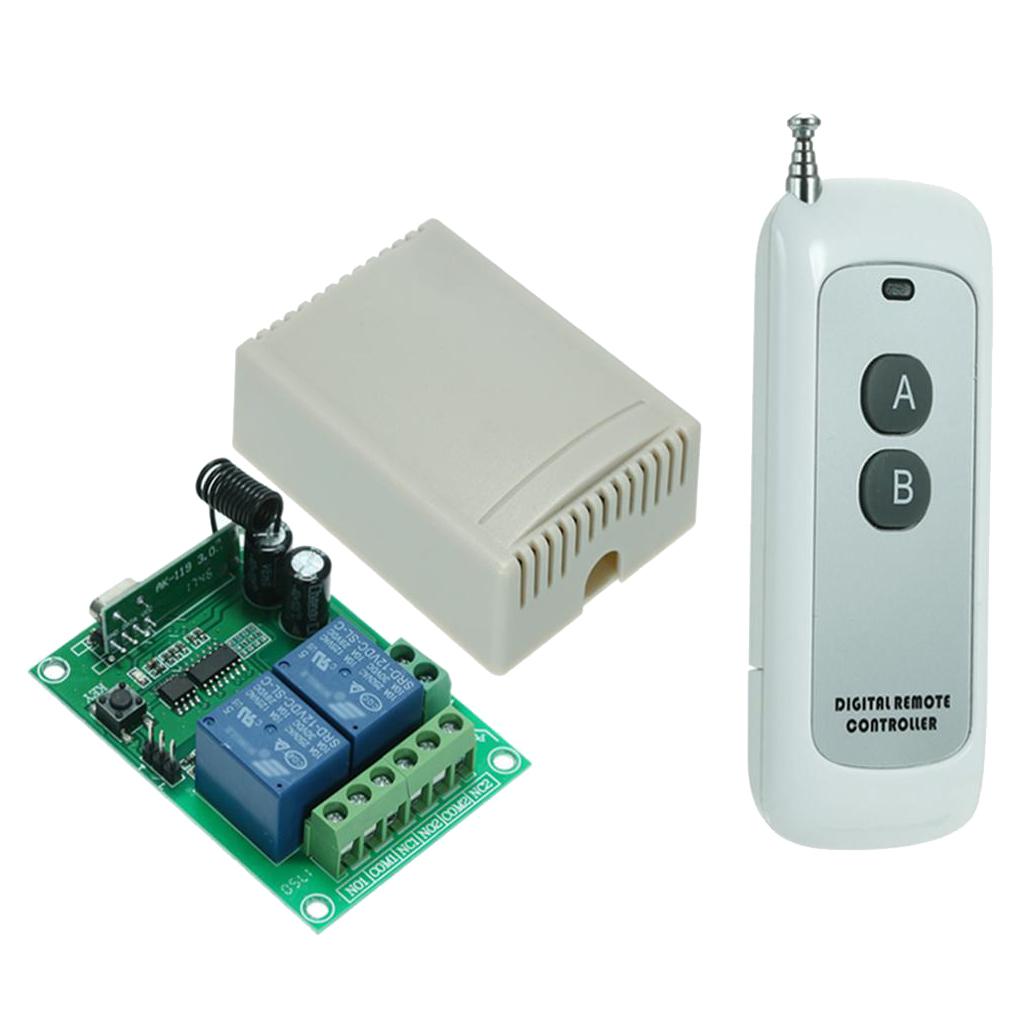DC12V 2-Way Wireless Receiving Controller Relay Switch Receiver Module Size1