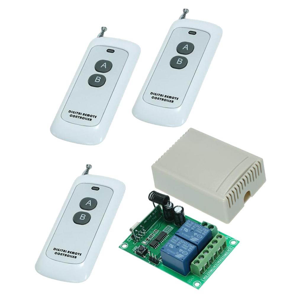 DC12V 2-Way Wireless Receiving Controller Relay Switch Receiver Module Size3