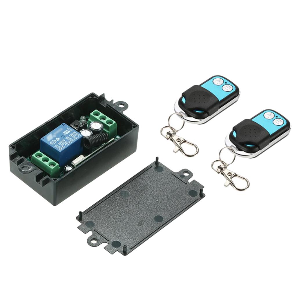 2pcs 12V 1-CH Learning Code Remote Control Switch With Receiver 433MHz
