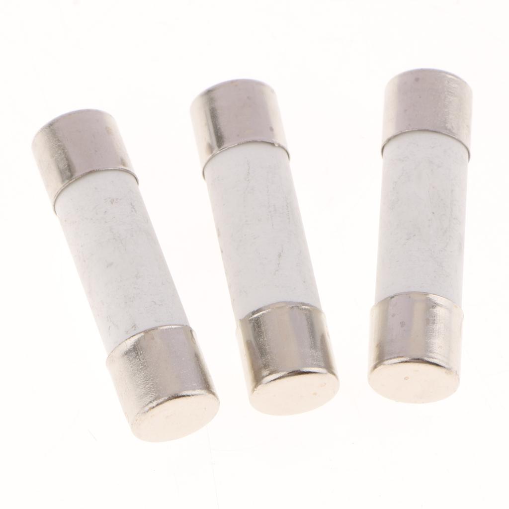 20 Pieces R015 Series 500V Cylindrical Ceramic Fuse Tube Fast Blow 38x10mm 0.5A