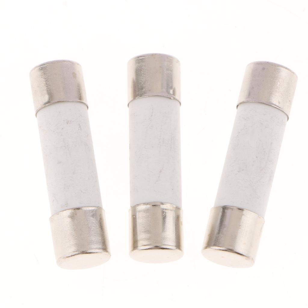 20 Pieces R015 Series 500V Cylindrical Ceramic Fuse Tube Fast Blow 38x10mm 10A
