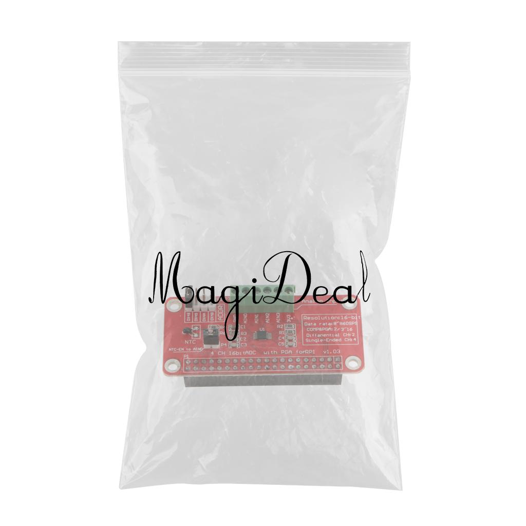 Red Metal + Plastic + PCB Raspberry Pi 3/2 B + ADS1115-ADC Module