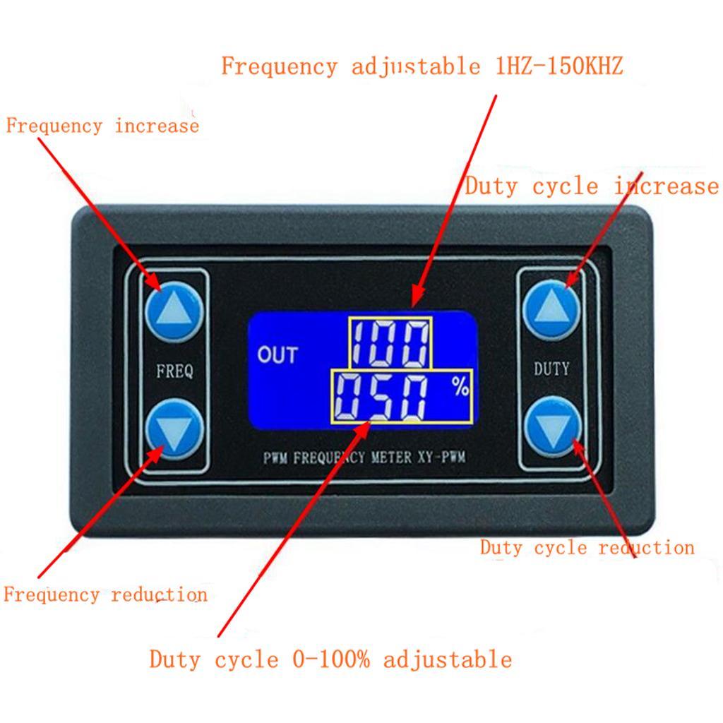 Adjustable Signal Generator, 1Hz-150KHz PWM Pulse Frequency DC 3.3V-30V 5-30mA LCD Display Module