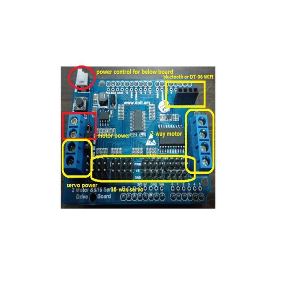 1 Piece 2-way motor board + 16-way board robotic FOR servo motor drive module