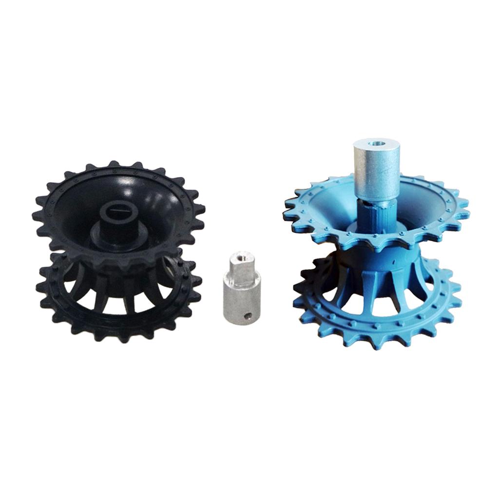 Plastic Crawler Drive Driving Wheel with Coupler for Tank Car Chassis black