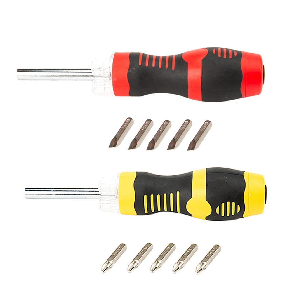5 in 1 Slotted Philips Screwdriver Bit Set with Led Light Yellow