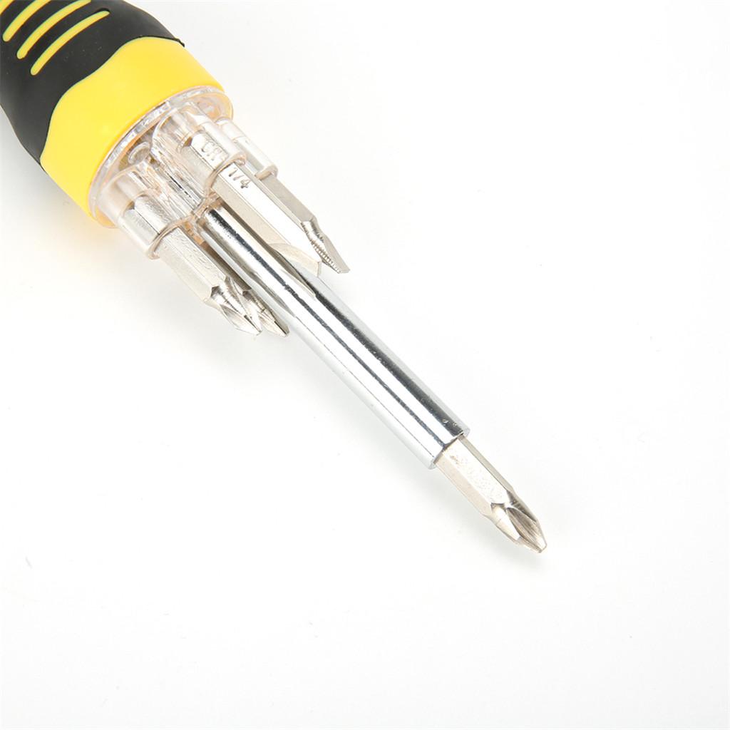 5 in 1 Slotted Philips Screwdriver Bit Set with Led Light Yellow