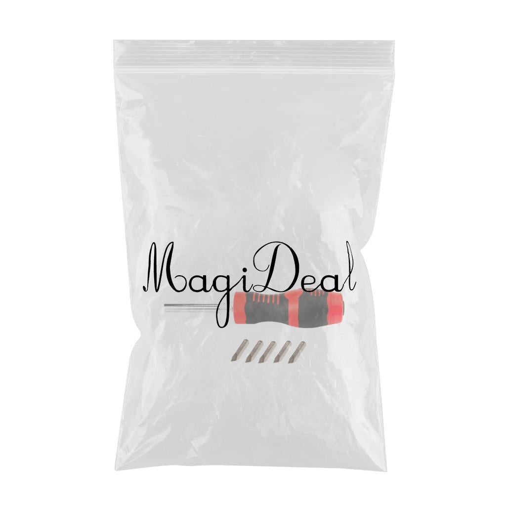 5 in 1 Slotted Philips Screwdriver Bit Set with Led Light Red