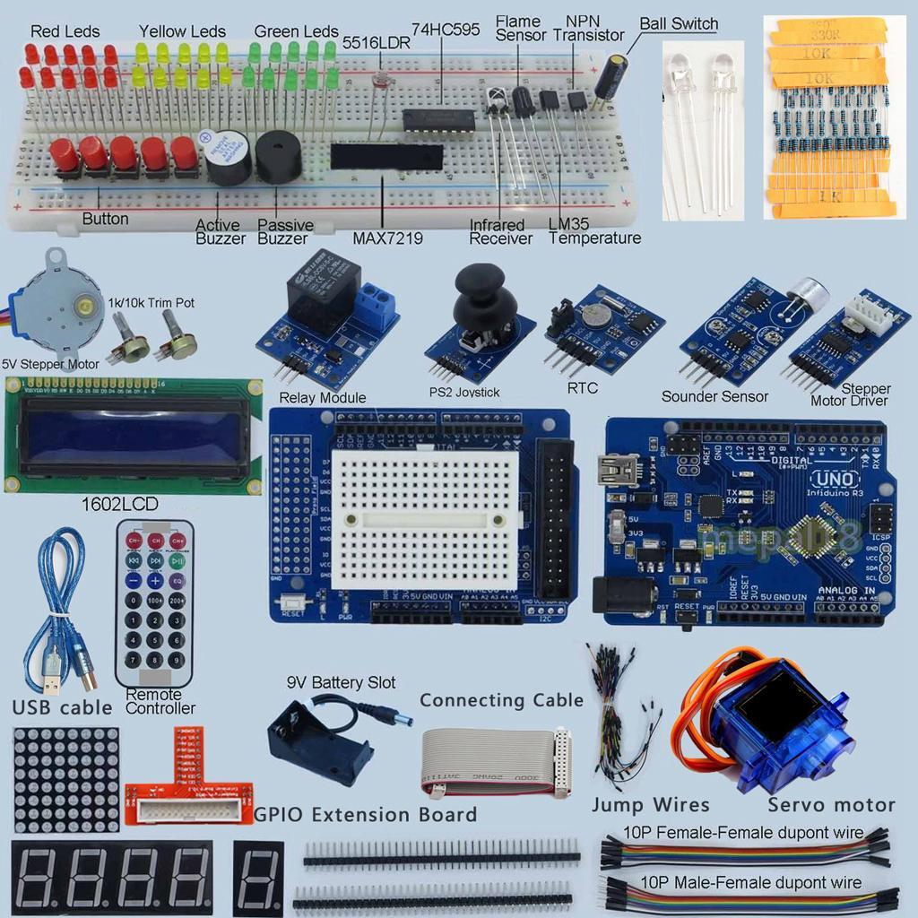 Ultimate R3 Starter Kit for Arduino 1602 LCD SG-90 Servo Motor Relay RTC