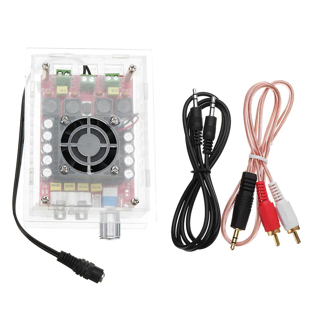 TDA7498 Class D Digital Subwoofer Amplifier Board 2x 100W + Case + Wire