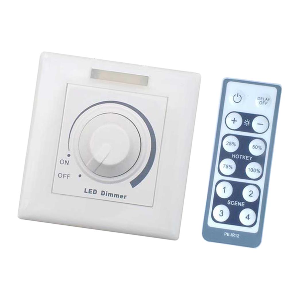 150W Rotary LED Dimmer Switch IR Wireless Remote Control For Power Supply
