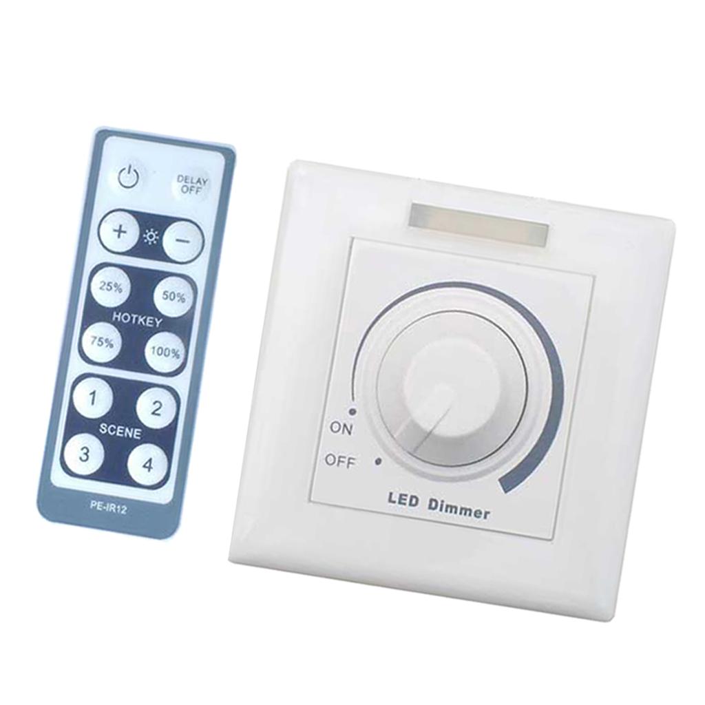 150W Rotary LED Dimmer Switch IR Wireless Remote Control For Power Supply