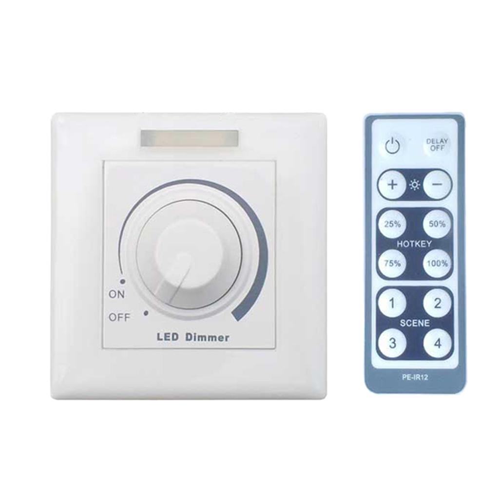 150W Rotary LED Dimmer Switch IR Wireless Remote Control For Power Supply