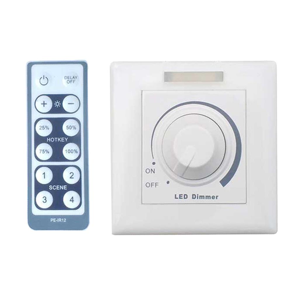 150W Rotary LED Dimmer Switch IR Wireless Remote Control For Power Supply