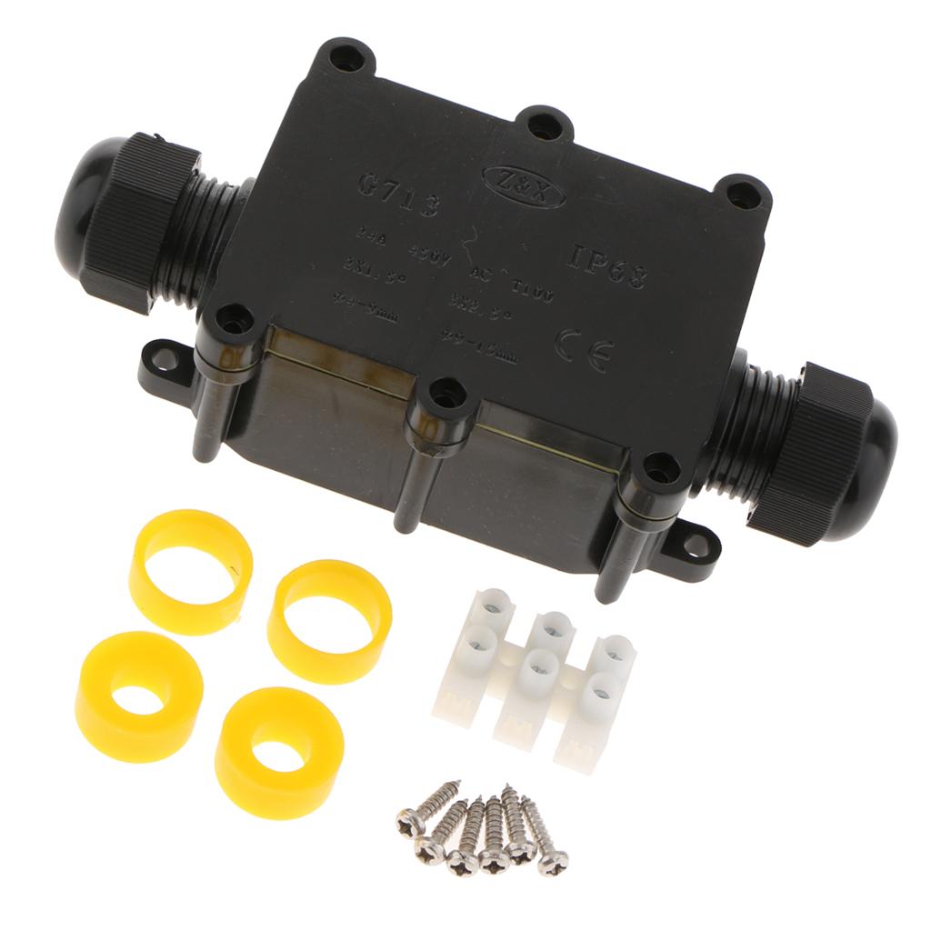 IP68 Plastic Electrical Junction Box Case Outdoor Terminal Block 2 Terminal