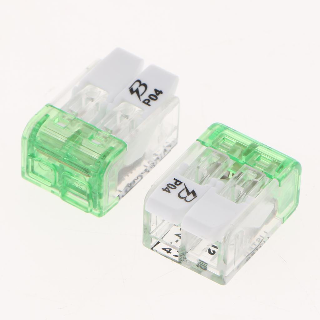 3x 450V/600V 32A Spring Terminal Blocks Strip Barrier Quick Connector 2P