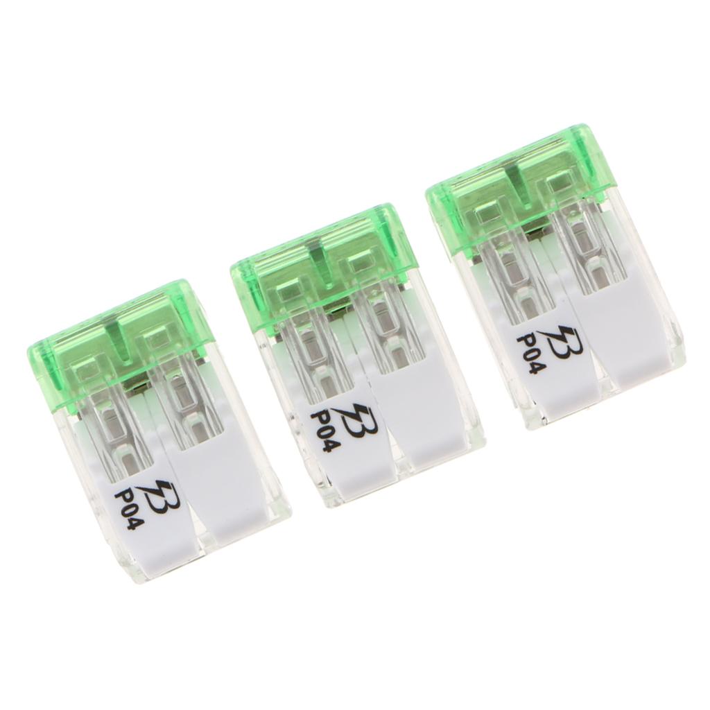 3x 450V/600V 32A Spring Terminal Blocks Strip Barrier Quick Connector 2P