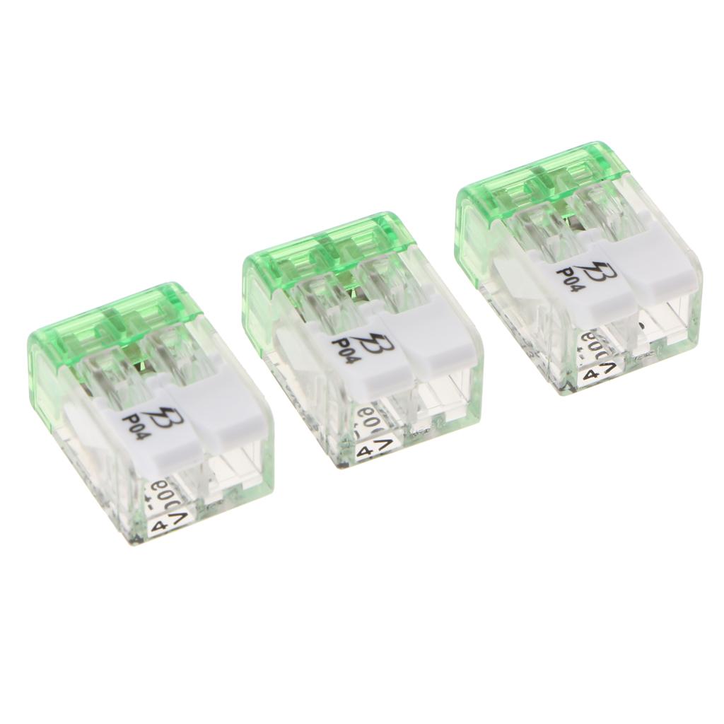 3x 450V/600V 32A Spring Terminal Blocks Strip Barrier Quick Connector 2P